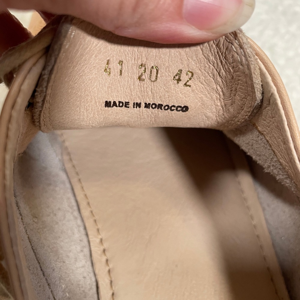 Pikolinos Santorini Oxford Flats Nude Leather Perforated Tassels Twee 42 US 12 - Picture 9 of 10